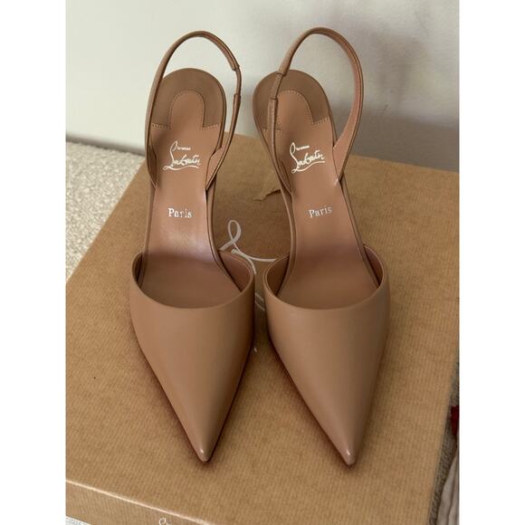 Christian Louboutin Beige Slingback Heels - Picture 5 of 12